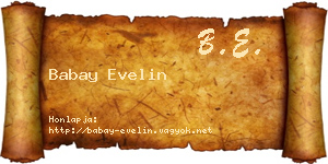 Babay Evelin névjegykártya